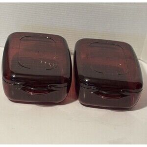 Two Tupperware Steamers cranberry W Lid & Steam Screen Insert Complete Preowned